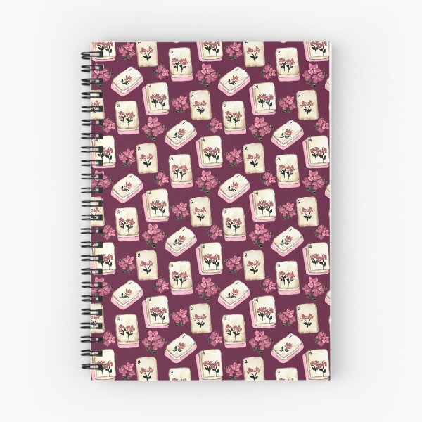Item preview, Antique Pink Watercolor Mahjong Tiles with Flowers - Magenta Red designed and sold by JasmineGDesigns.