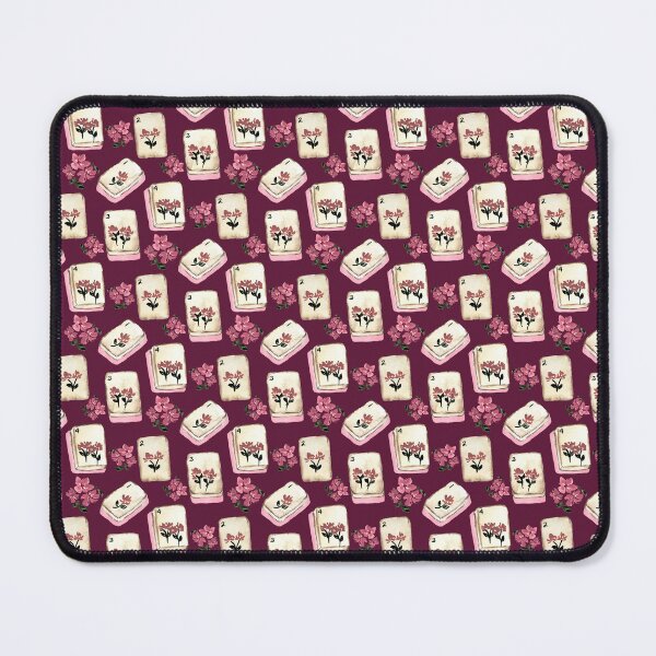 Item preview, Antique Pink Watercolor Mahjong Tiles with Flowers - Magenta Red designed and sold by JasmineGDesigns.