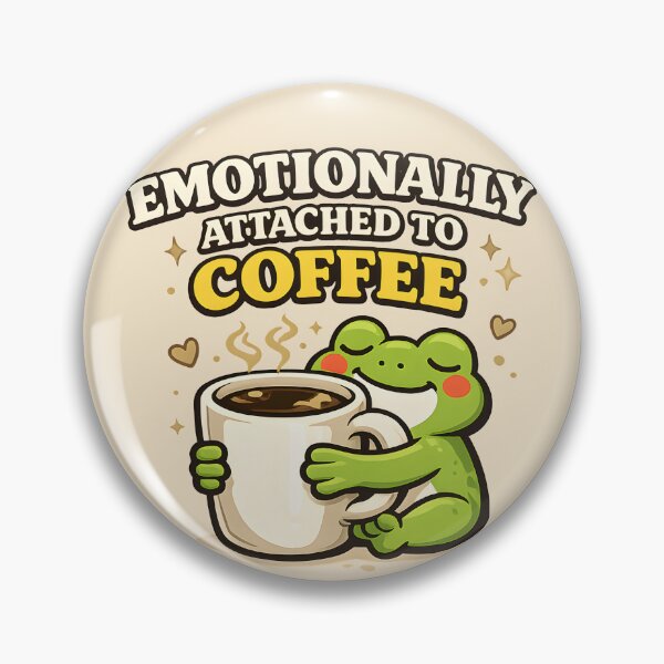 Item preview, Emotionally Attached to Coffee Frog Shirt – Cute Coffee Lover Frog Retro Café Design designed and sold by  MAD's Recreation Studio.