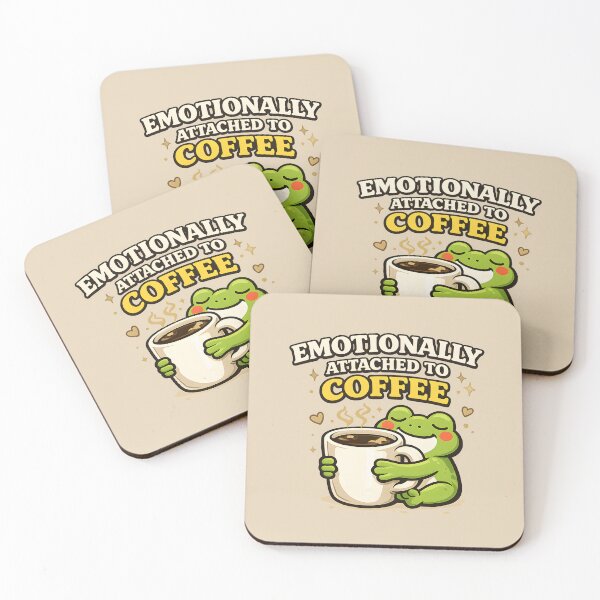 Item preview, Emotionally Attached to Coffee Frog Shirt – Cute Coffee Lover Frog Retro Café Design designed and sold by  MAD's Recreation Studio.