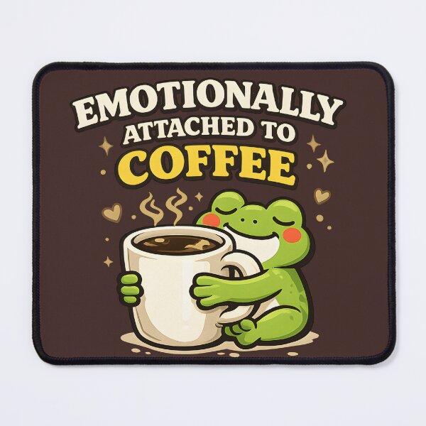 Item preview, Emotionally Attached to Coffee Frog Shirt – Cute Coffee Lover Frog Retro Café Design designed and sold by MAD's Recreation Studio.