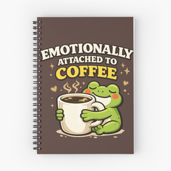 Item preview, Emotionally Attached to Coffee Frog Shirt – Cute Coffee Lover Frog Retro Café Design designed and sold by  MAD's Recreation Studio.