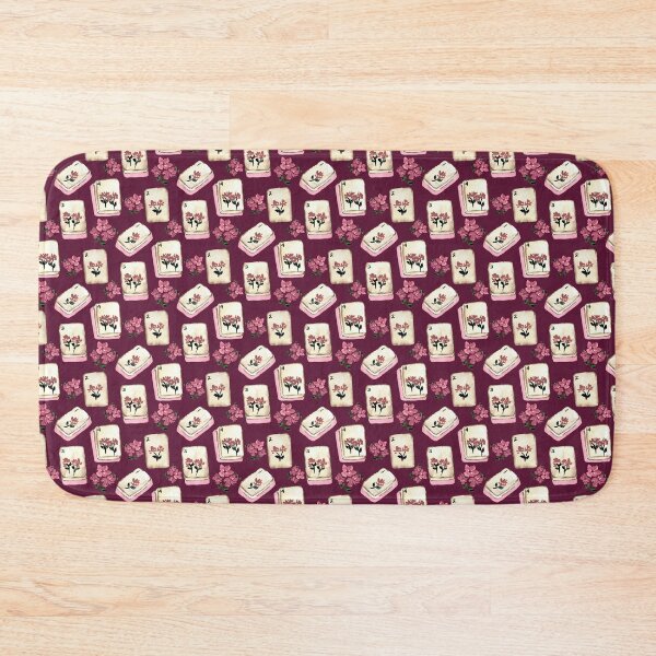 Item preview, Antique Pink Watercolor Mahjong Tiles with Flowers - Magenta Red designed and sold by JasmineGDesigns.