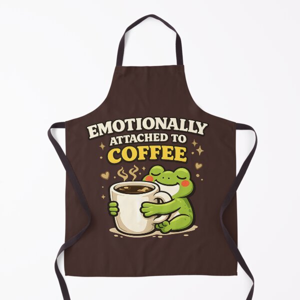 Item preview, Emotionally Attached to Coffee Frog Shirt – Cute Coffee Lover Frog Retro Café Design designed and sold by MAD's Recreation Studio.