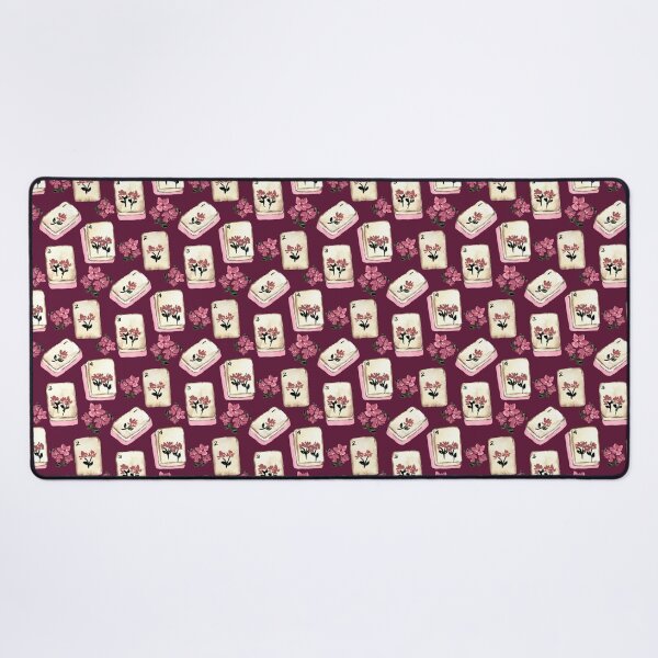 Item preview, Antique Pink Watercolor Mahjong Tiles with Flowers - Magenta Red designed and sold by JasmineGDesigns.