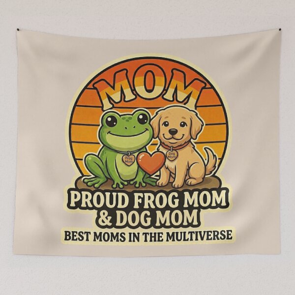 Item preview, Proud Frog Mom & Dog Mom – Cute Frog Lover Mother’s Day Gift, Funny Pet Mom Shirt, Frog Lover Gift for Mom, Dog Mom Frog Mom Mug Sticker, Best Moms in the Multiverse designed and sold by Basma Designs | Funny Shirts, Stickers & Mugs.