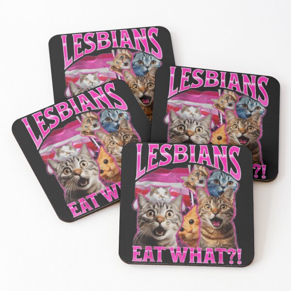 Item preview, Lesbians Eat What?! Lesbian Pride LGBTQ Humor Meme designed and sold by LysiTHWIP.