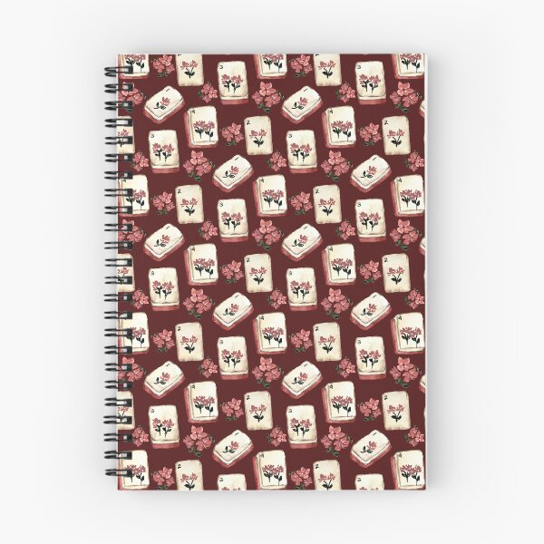 Artikelvorschau, Antike rote Mahjong-Steine mit Aquarellmuster und Blumen – Burgunderrot entworfen und verkauft von JasmineGDesigns.