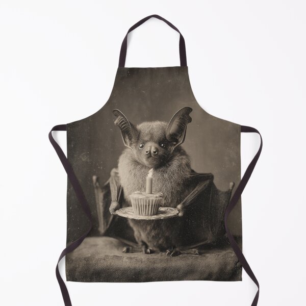 Item preview, Vintage Birthday Bat Holding Cupcake designed and sold by SpecInkStudio.