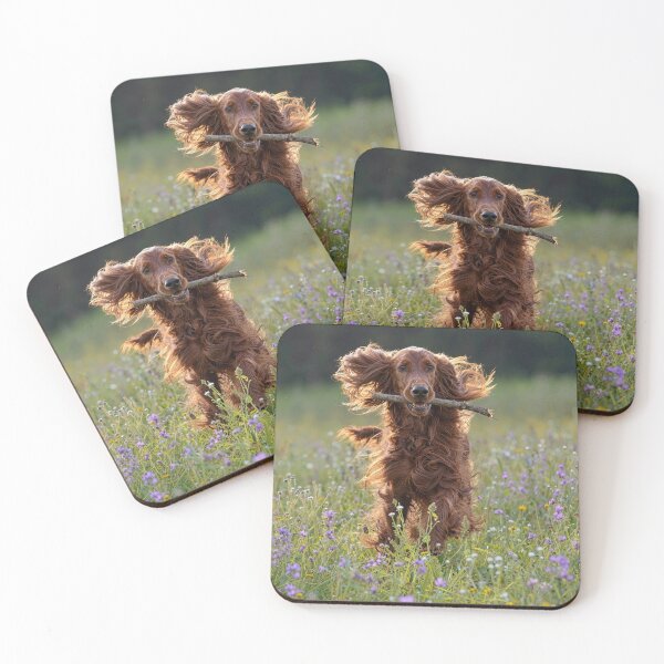 Item preview, Irish Setter Running in a Wildflower Field designed and sold by Maria Dryfhout.
