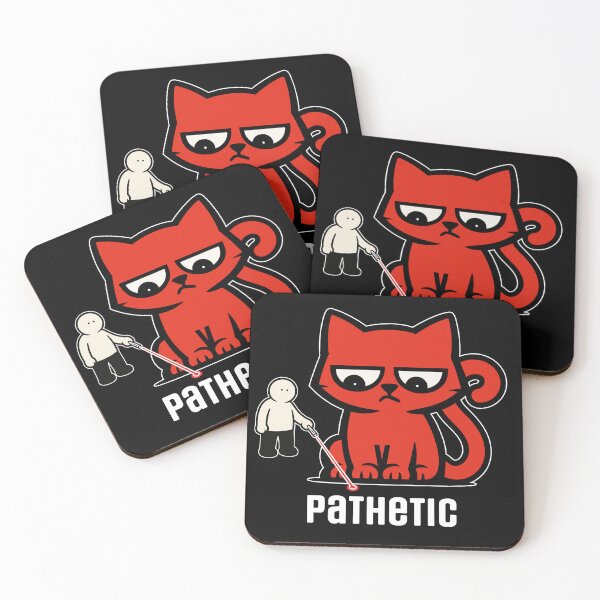 Item preview, Pathetic – Funny Red Cat Sarcastic Cartoon (for dark colors) designed and sold by RedCat-Studio.