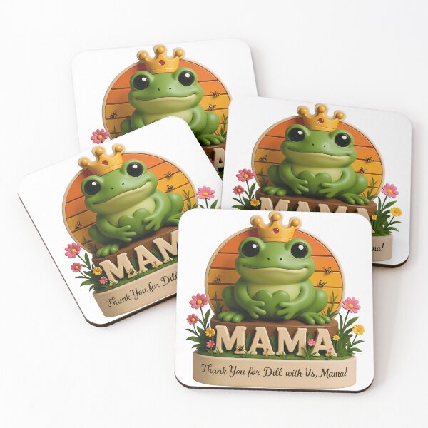 Item preview, Funny Frog Mama Crown Design – Thank You for Dill with Us Mama, Cute Frog Queen Mom Gift, Frog Lover Mother's Day Shirt, Funny Mom Mug designed and sold by Basma Designs | Funny Shirts, Stickers & Mugs.