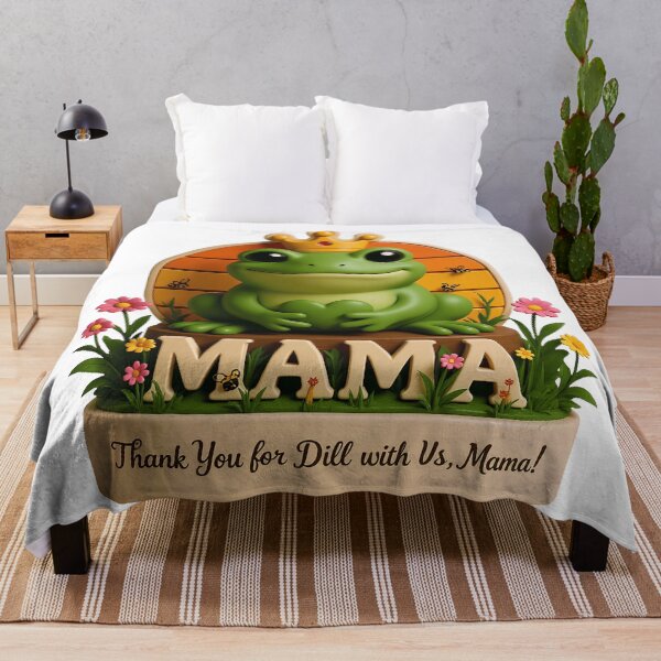 Item preview, Funny Frog Mama Crown Design – Thank You for Dill with Us Mama, Cute Frog Queen Mom Gift, Frog Lover Mother's Day Shirt, Funny Mom Mug designed and sold by Basma Designs | Retro, Kawaii Shirts & Stickers.