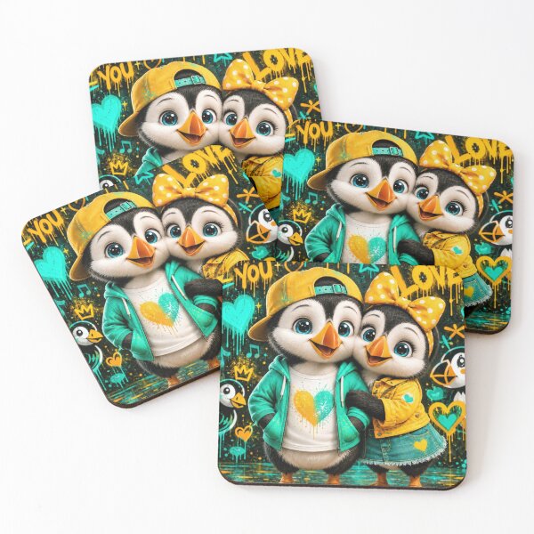 Item preview, Cute Penguin Love Street Art designed and sold by Rohan132.