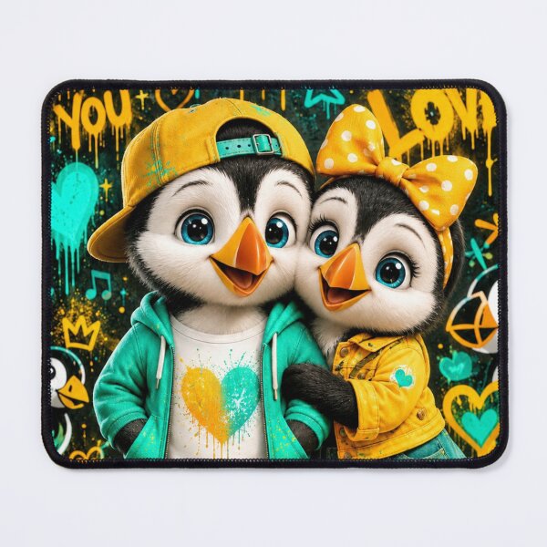 Item preview, Cute Penguin Love Street Art designed and sold by Rohan132.