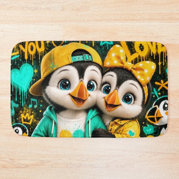 Item preview, Cute Penguin Love Street Art designed and sold by Rohan132.