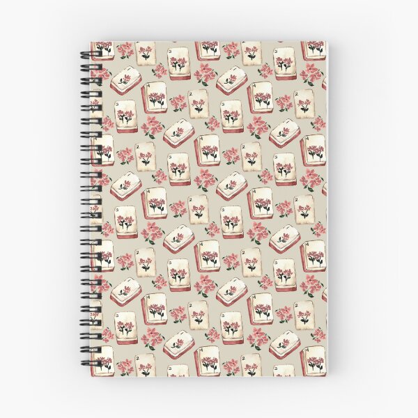 Item preview, Antique Red Watercolor Mahjong Tiles with Flowers - Beige Neutral designed and sold by JasmineGDesigns.