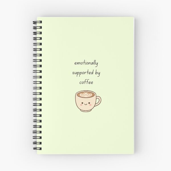 Item preview, Emotionally Supported By Coffee – Cute Kawaii Coffee Cup Illustration designed and sold by My Gluten Free Life UK.
