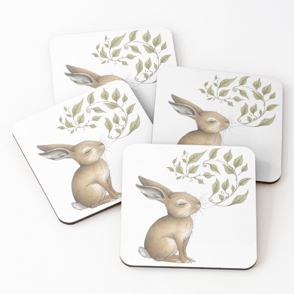Item preview, Mindful Bunny Illustration – Calm Pastel Rabbit Nursery Wall Art designed and sold by Art70shop.