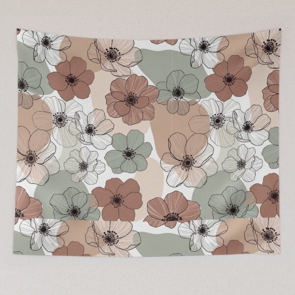 Item preview, Neutral Floral Seamless Pattern, Sage Green & Beige Flower Print, Boho Botanical Background, Vintage Wildflower Design, Printable PNG designed and sold by GalleryPeak.