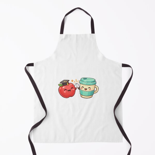 Item preview, Kawaii Happy Apple and Coffee Teacher Fuel Sticker designed and sold by MIROUZ2000.