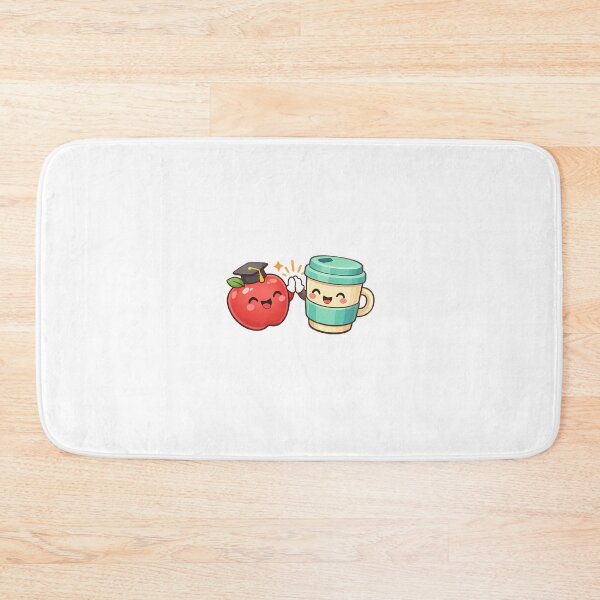 Item preview, Kawaii Happy Apple and Coffee Teacher Fuel Sticker designed and sold by MIROUZ2000.