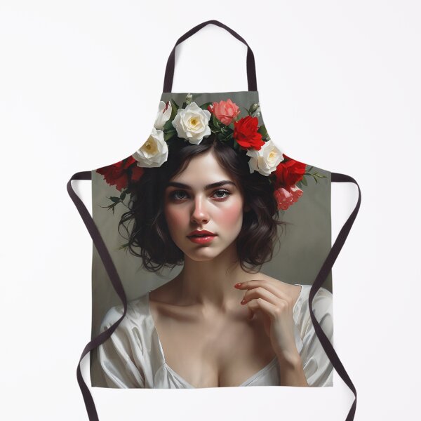 Item preview, Woman with flowers wall art print designed and sold by MK26Designs.