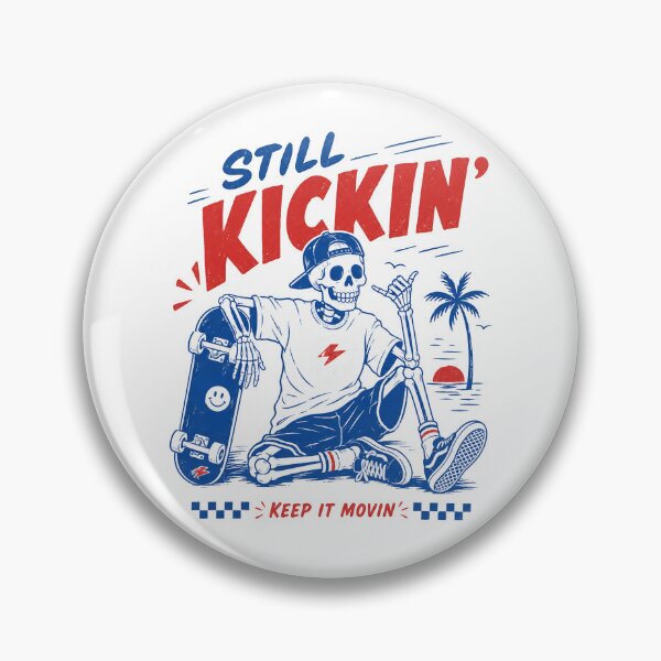 Item preview, Still Kickin Skeleton Skateboard Design designed and sold by olosra.