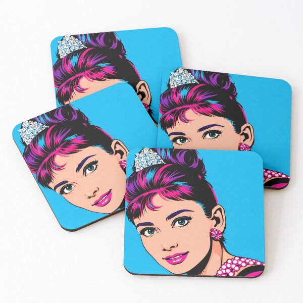 Item preview, Audrey Hepburn Pop Art Portrait with Breakfast at Tiffany’s & Roman Romance Vibes designed and sold by Analog Aura .