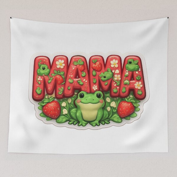 Item preview, Cute Frog Mama Strawberry Design – Funny Frog Mom Gift for Mother's Day, Kawaii Frog Mama Shirt, Frog Lover Mom Mug, Cute Animal Mother's Day Gift designed and sold by Basma Designs | Funny Shirts, Stickers & Mugs.
