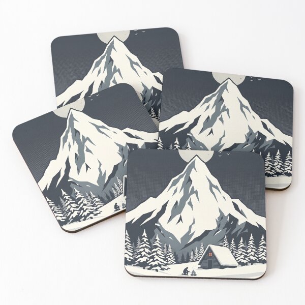 Item preview, Snowy Winter Peak - Retro Adventure Travel Poster designed and sold by Qurratul Sadia.