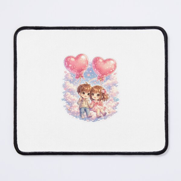 Item preview, Cute Couple Floating with Pink Heart Balloons Sticker Art designed and sold by tommytvkids.