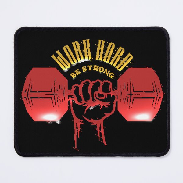 Item preview, Work Hard Be Strong Gym Motivational Dumbbell Shirt designed and sold by AstronautMerch.