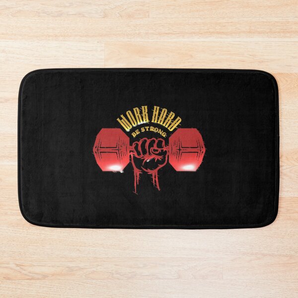 Item preview, Work Hard Be Strong Gym Motivational Dumbbell Shirt designed and sold by AstronautMerch.