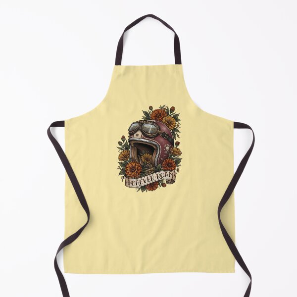 Item preview, Vintage Motorcycle Helmet Marigold Flowers Neo Traditional Tattoo designed and sold by RetroRewind Studio.