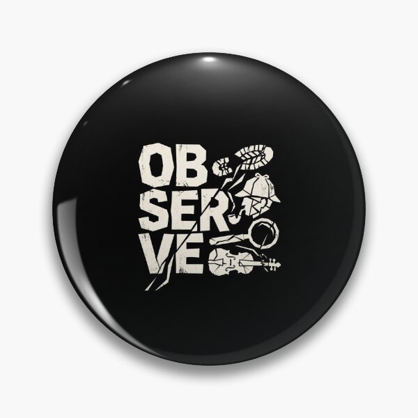 Item preview, Observe Sherlock Holmes Distressed Broken Typographic Graphic designed and sold by Fenay Designs.