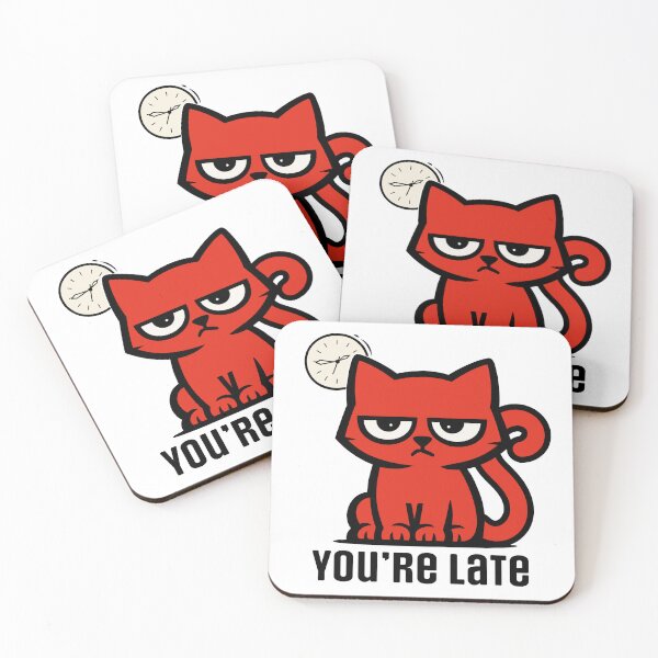 Item preview, "Your Late" – Funny Red Cat Sarcastic Cartoon (for light colors) designed and sold by RedCat-Studio.