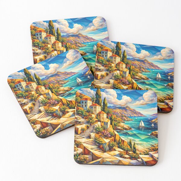 Item preview, Vibrant Mediterranean Coastline designed and sold by cuprum.