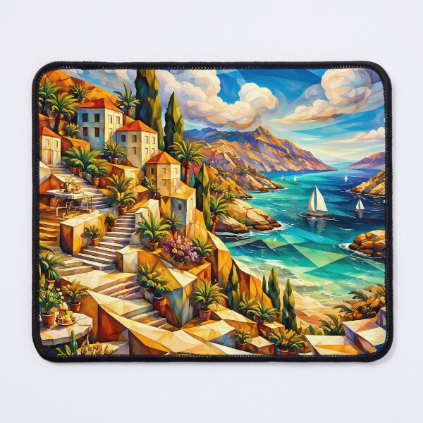 Item preview, Vibrant Mediterranean Coastline designed and sold by cuprum.