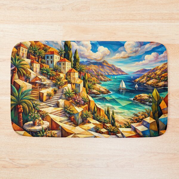 Item preview, Vibrant Mediterranean Coastline designed and sold by cuprum.
