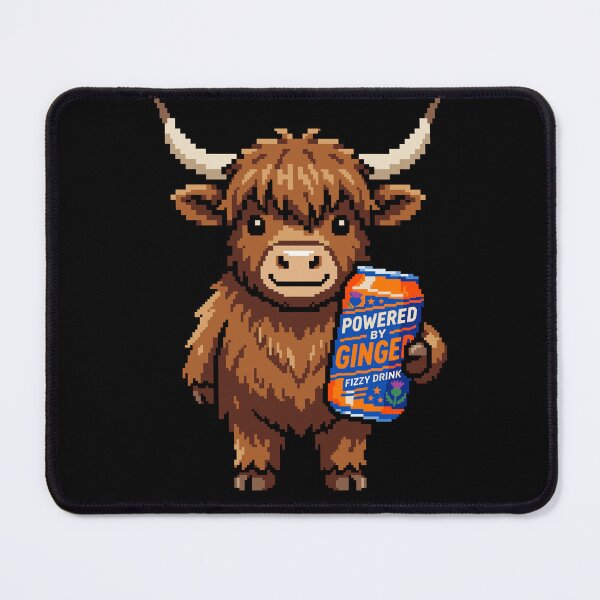 Item preview, Powered By Ginger - Cute Scottish Highland Cow Pixel Art designed and sold by artistastshirt.