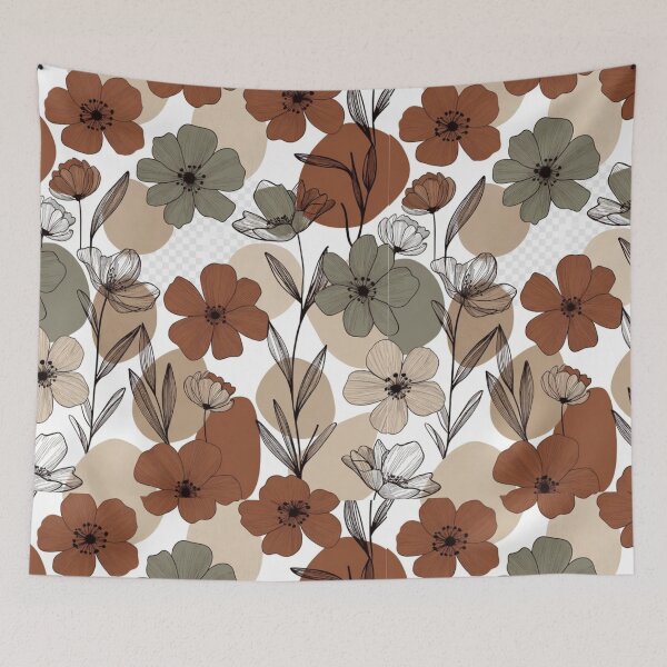 Item preview, Boho Botanical Seamless Pattern, Earth Tone Floral Print, Neutral Wildflower Design, Vintage Flower Background, Printable Surface Pattern PNG designed and sold by GalleryPeak.