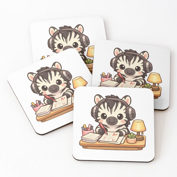 Item preview, Cozy LoFi Zebra Teacher Grading Papers Sticker⁠ designed and sold by MIROUZ2000.