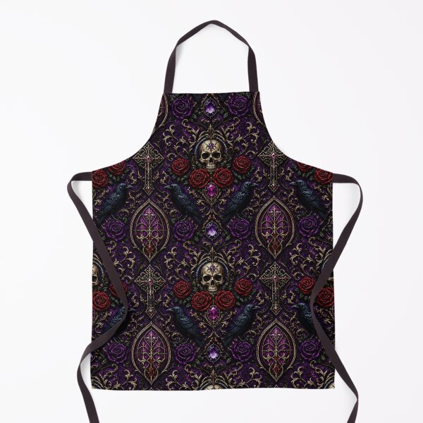 Item preview, Royal Gothic Raven & Skull Damask: Deep Purple Macabre Elegance designed and sold by cabuks.
