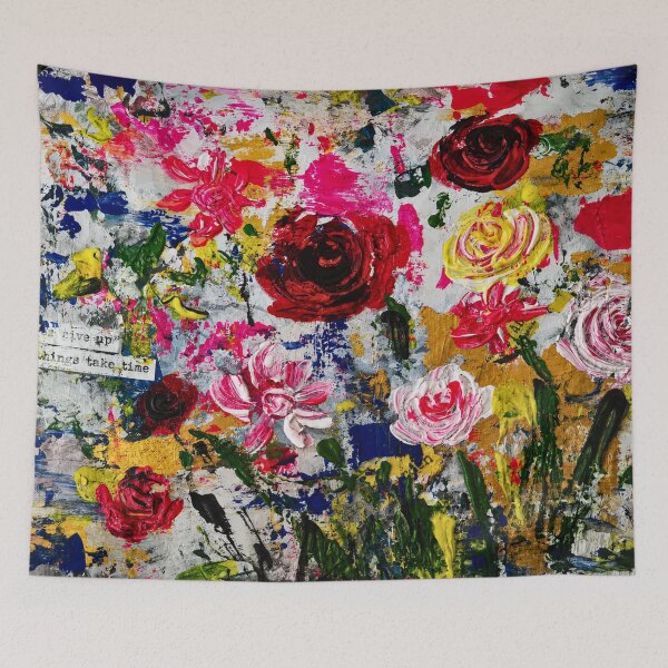 Item preview, Petals After The Storm | Abstract Floral Art on Vintage Book Pages designed and sold by CharismaticMindArt.