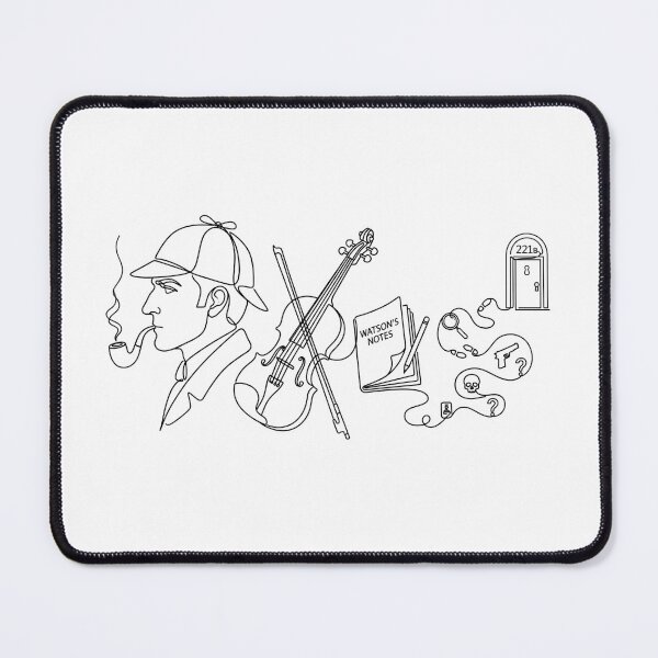 Item preview, Watsons Notes Sherlock Holmes Minimalist Case Blueprint Art designed and sold by Fenay Designs.