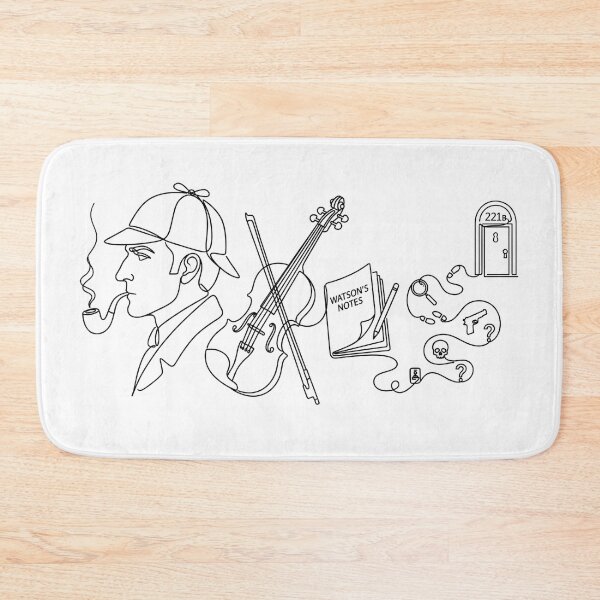 Item preview, Watsons Notes Sherlock Holmes Minimalist Case Blueprint Art designed and sold by Fenay Designs.