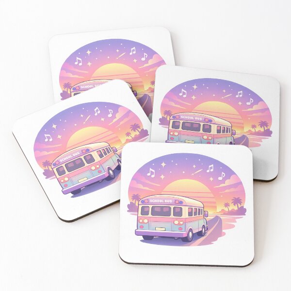 Item preview, Cute Retro Pastel School Bus LoFi Sunset Sticker⁠ designed and sold by MIROUZ2000.