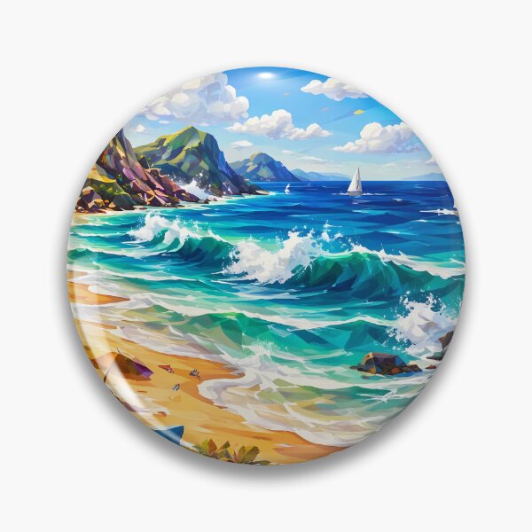 Item preview, Tropical Geometric Beach Scene designed and sold by cuprum.