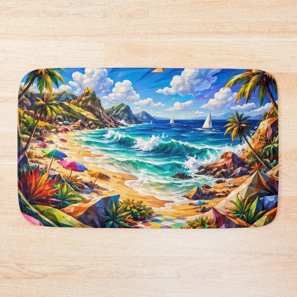 Item preview, Tropical Geometric Beach Scene designed and sold by cuprum.